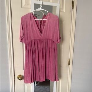 Pink Pleated Romper/Dress
